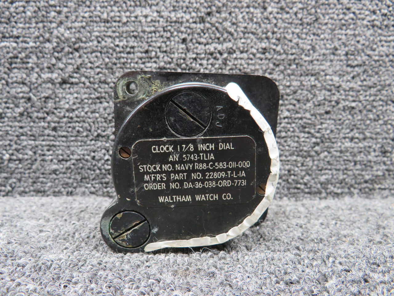 22809-T-L-IA Waltham AN-5743-TLIA Clock (Worn Knob and Face) – BAS