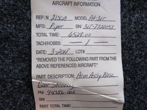 44386-000 Piper PA31T Arm Assembly Nose Gear Steering