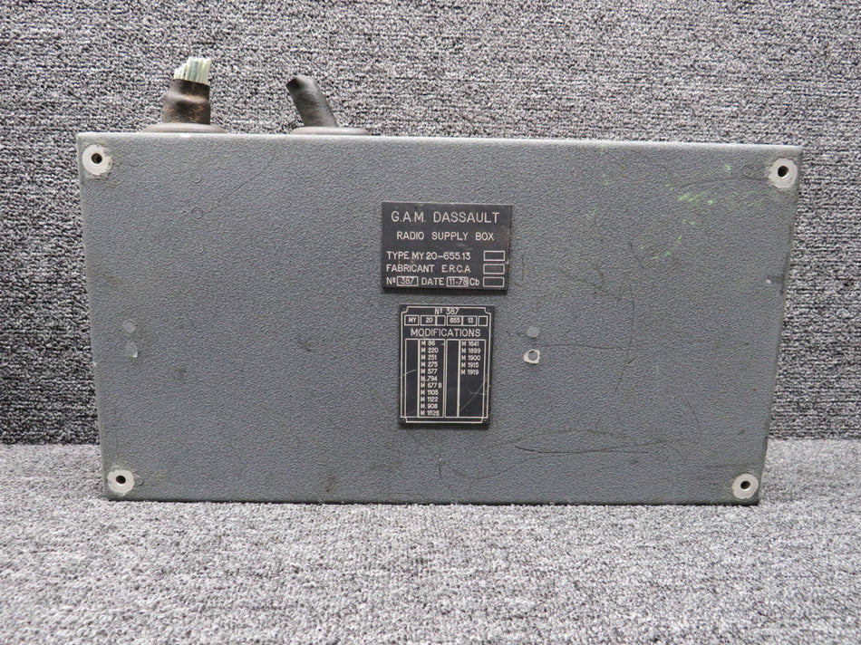 MY20655-13 GAM Dassault Radio Supply Box with Green Repairable Tag (Core)