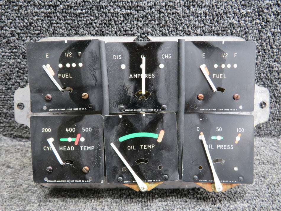 433549, 433551, 433539 Stewart-Warner Indicator Cluster (Worn Face)