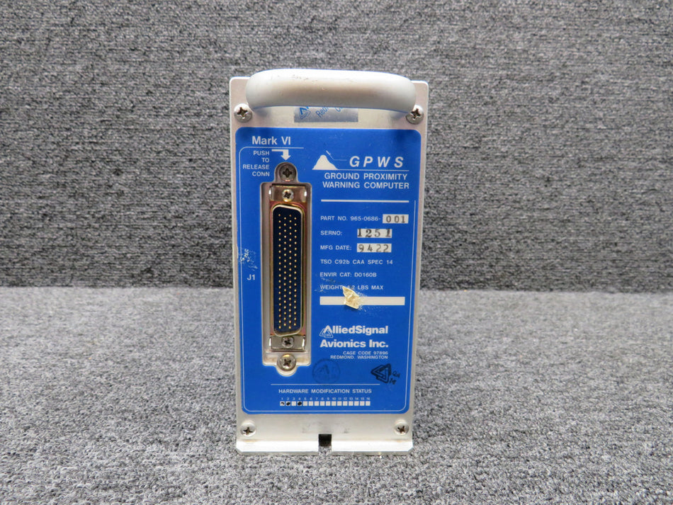 965-0686-001 Allied Signal Mark VI Ground Proximity Warning Computer with Mods