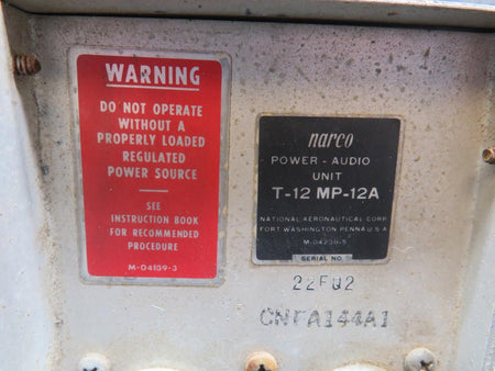 Narco T-12-MP-12A Narco Power-Audio Unit with Tray (Corroded) (14V) (Core)