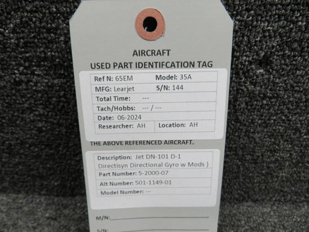 Jet 5-2000-07 (Alt: 501-1149-01) JET DN-101 D-1 Directisyn Directional Gyro w Mods