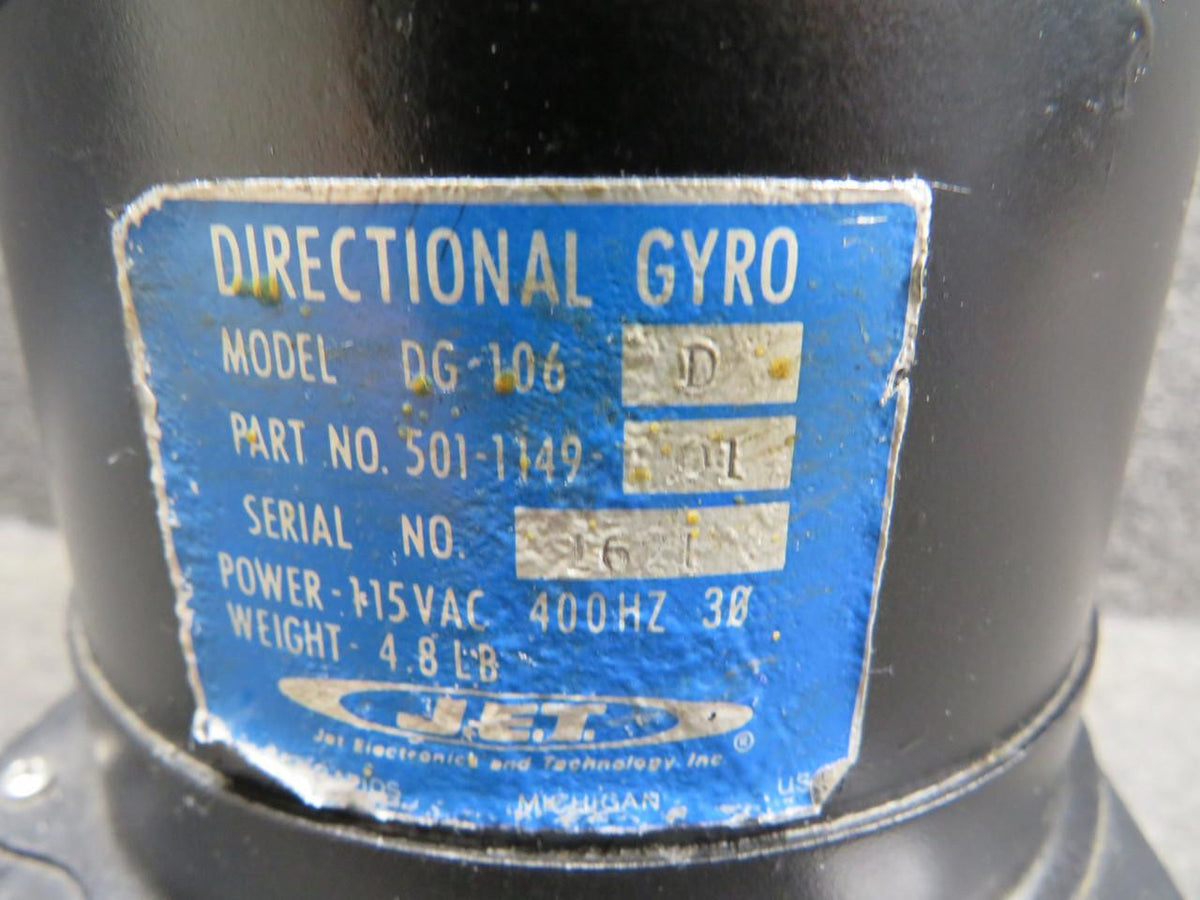 Jet 5-2000-07 (Alt: 501-1149-01) JET DN-101 D-1 Directisyn Directional Gyro w Mods