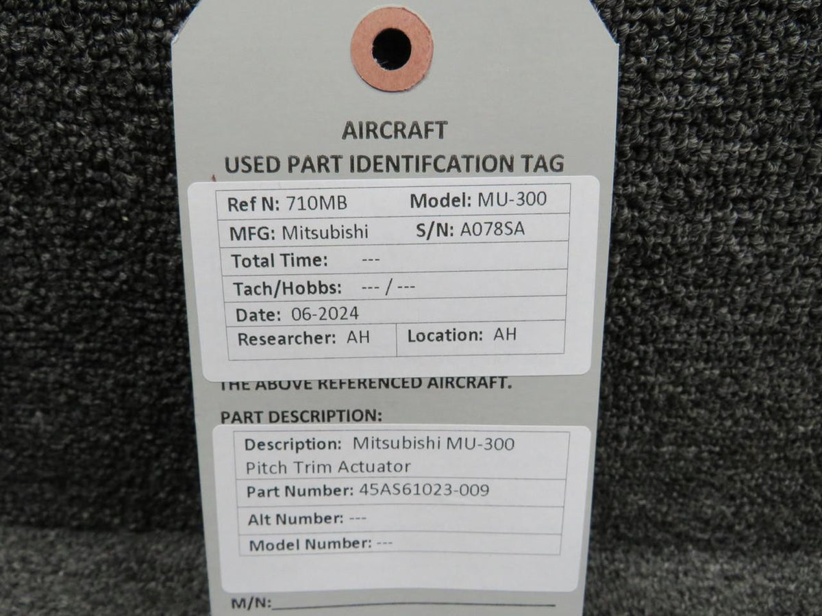Mitsubishi 45AS61023-009 Mitsubishi MU-300 Pitch Trim Actuator
