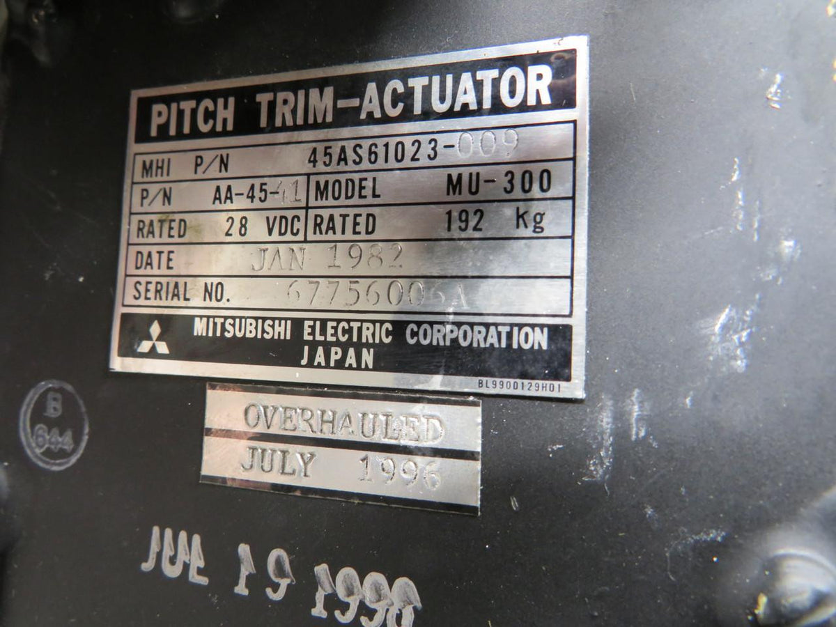 Mitsubishi 45AS61023-009 Mitsubishi MU-300 Pitch Trim Actuator