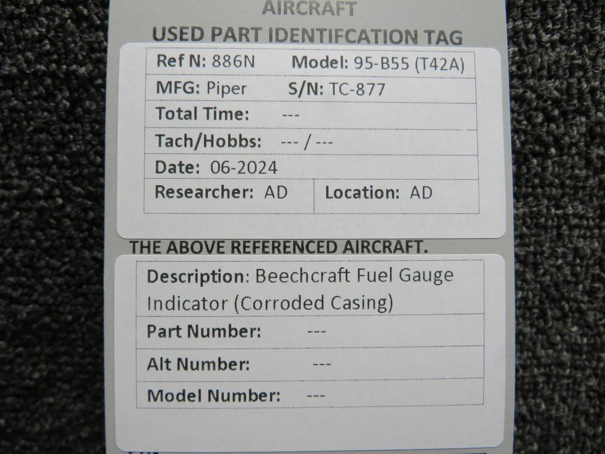 Beechcraft Parts Beechcraft Fuel Gauge Indicator (Corroded Casing)
