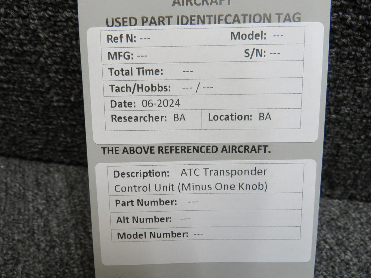 ATC Transponder Control Unit (Minus One Knob)