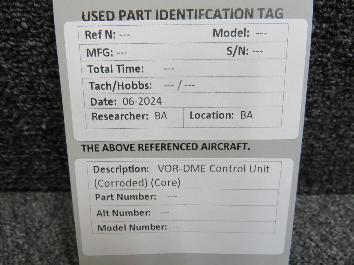 Does Not Apply VOR-DME Control Unit (Corroded) (Core)