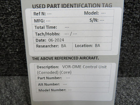 Does Not Apply VOR-DME Control Unit (Corroded) (Core)