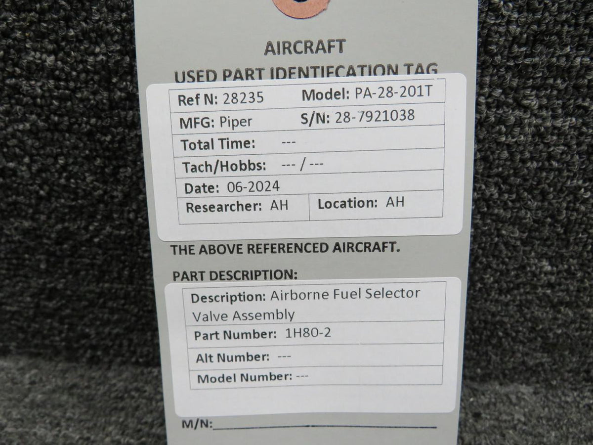 Airborne 1H80-2 Airborne Fuel Selector Valve Assembly