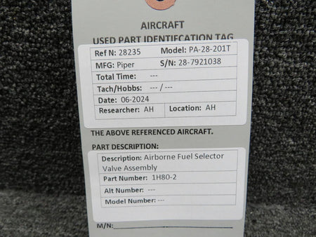 Airborne 1H80-2 Airborne Fuel Selector Valve Assembly