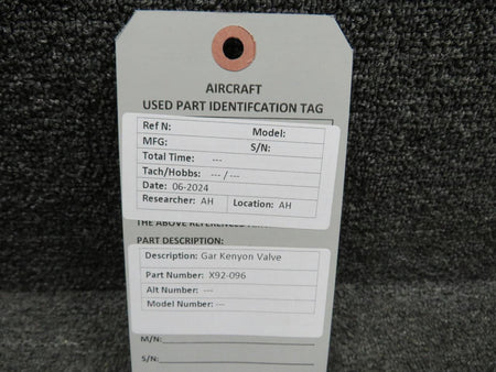 Gar-Kenyon X92-096 Gar Kenyon Valve