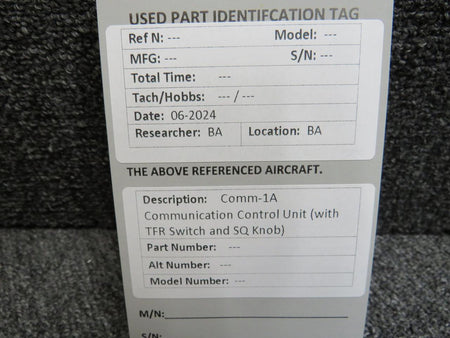 Does Not Apply Comm-1A Communication Control Unit with TFR Switch and SQ Knob