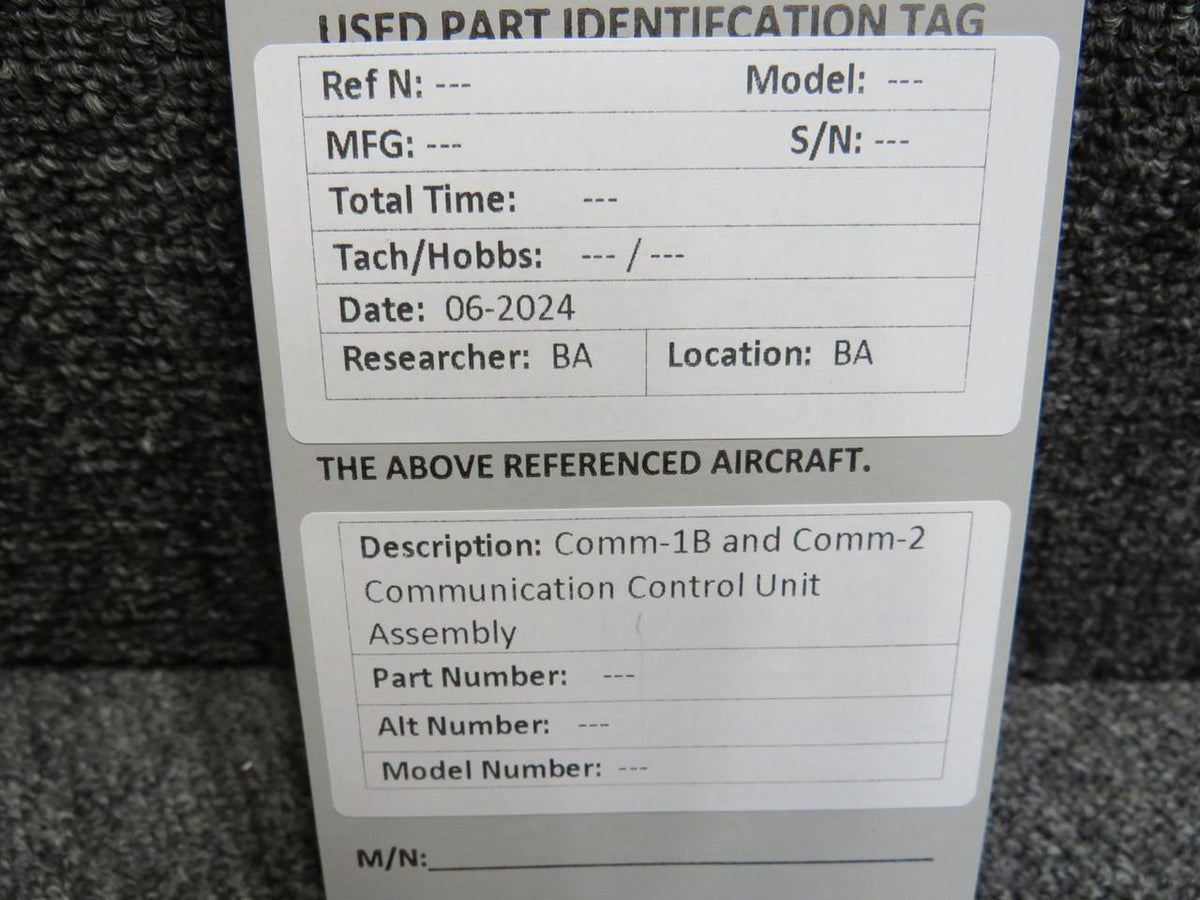 Does Not Apply Comm-1B and Comm-2 Communication Control Unit Assembly