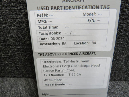 Tell-Instrument Electronics Corp T-12-2A Tell-Instrument Electronics Corp Glide Slope Head (Loose Parts) (Core)