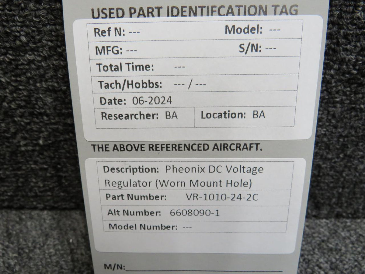 Phoenix VR-1010-24-2C (Alt: 6608090-1) Phoenix DC Voltage Regulator (Worn Mount Hole)
