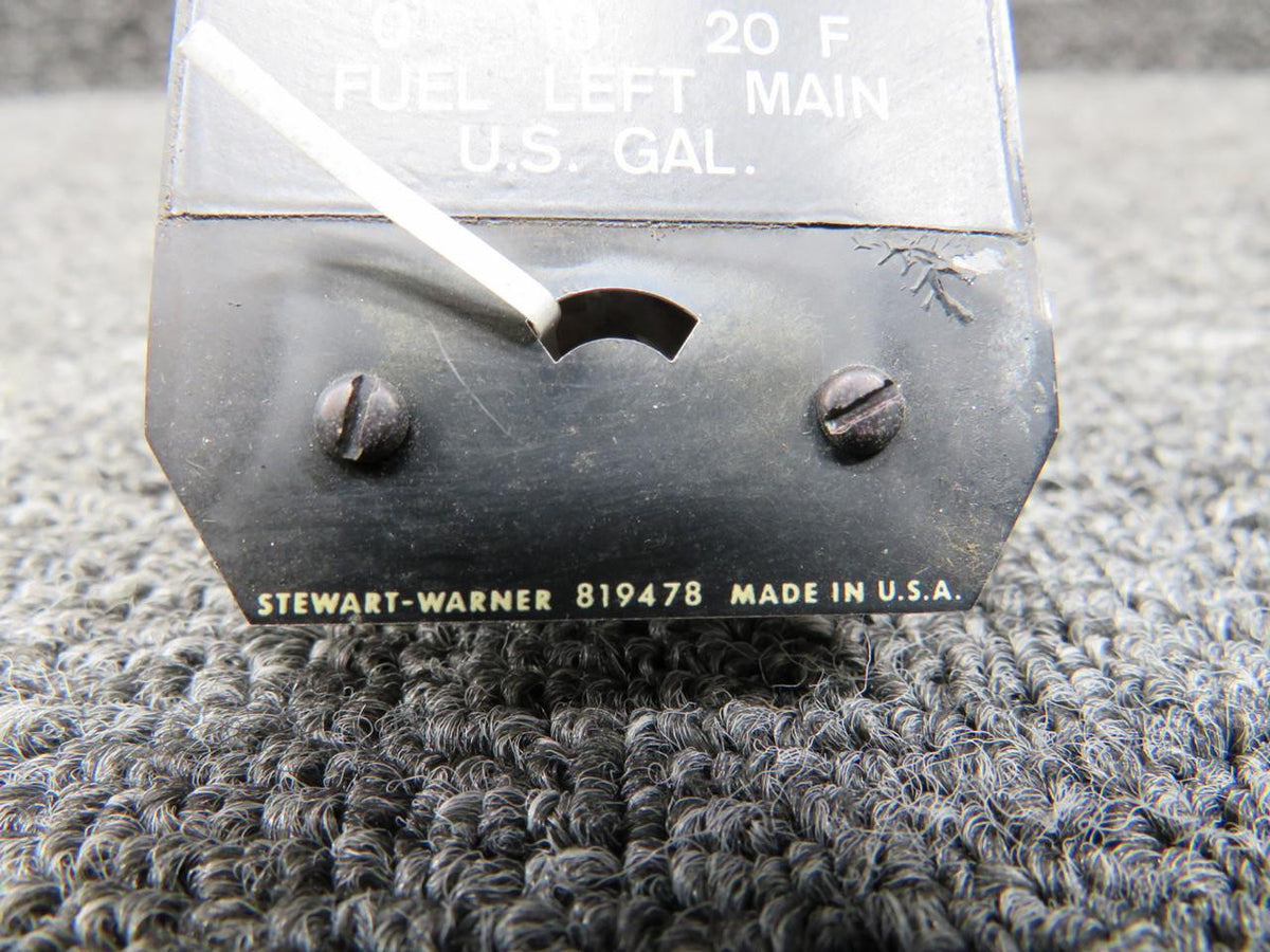 Stewart-Warner 819478 Stewart-Warner Left Main Fuel Quantity Indicator (Rusted) (Core)