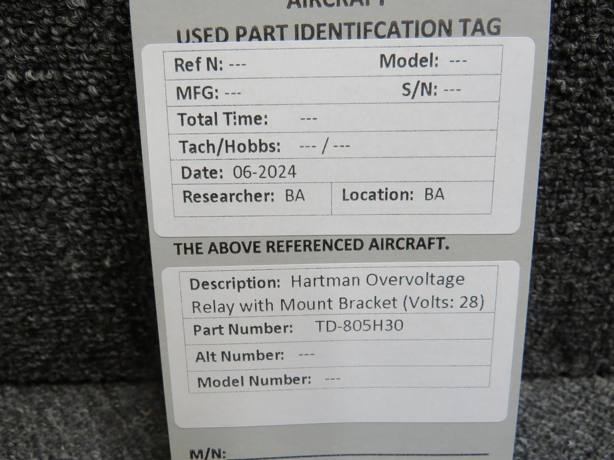 Hartman TD-805H30 Hartman Overvoltage Relay with Mount Bracket (Volts: 28)