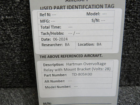 Hartman TD-805H30 Hartman Overvoltage Relay with Mount Bracket (Volts: 28)