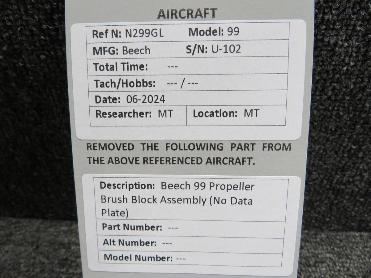 Does Not Apply Beechcraft 99 Propeller Brush Block Assembly (No Data Plate)