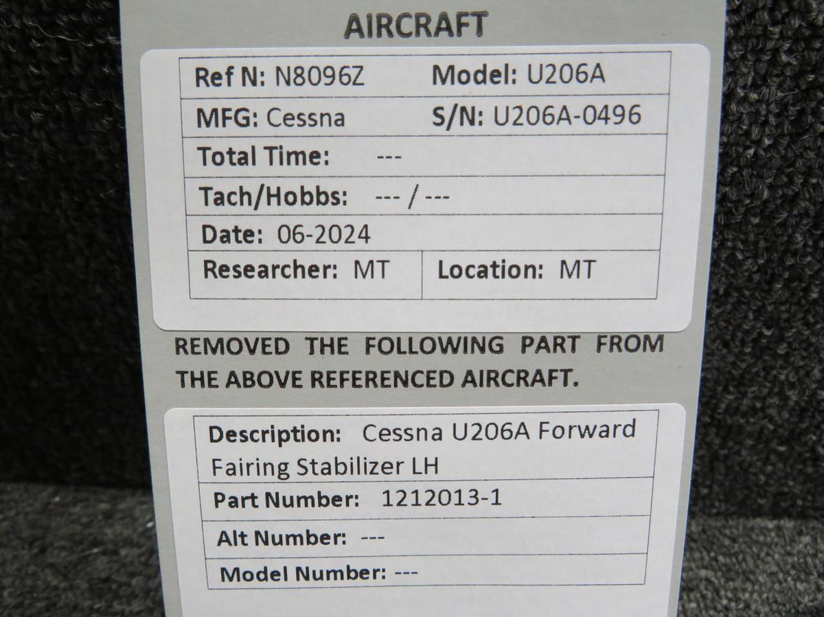 Does Not Apply 1212013-1 Cessna U206A Forward Fairing Stabilizer LH