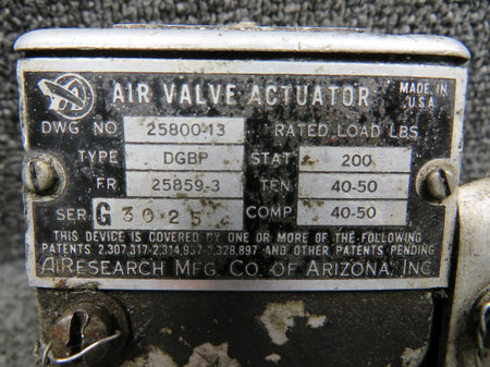 Airesearch 25800-13 Airesearch Type DGBP Air Valve Actuator Assembly (Volts: 24)