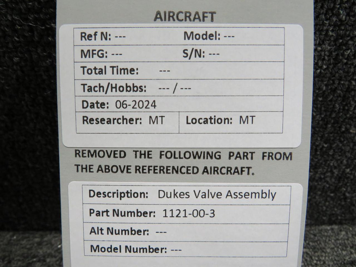 Dukes 1121-00-3 Dukes Valve Assembly