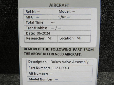Dukes 1121-00-3 Dukes Valve Assembly