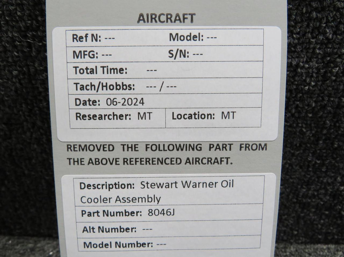 Stewart-Warner 8046J Stewart Warner Oil Cooler Assembly
