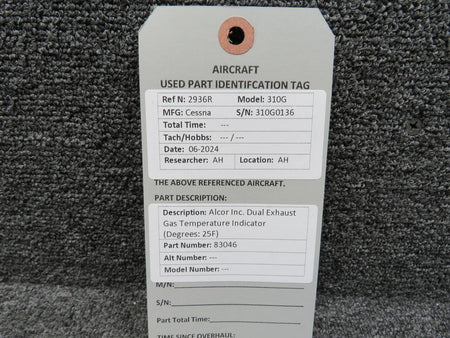Alcor 83046 Alcor Inc. Dual Exhaust Gas Temperature Indicator (Degrees: 25F)