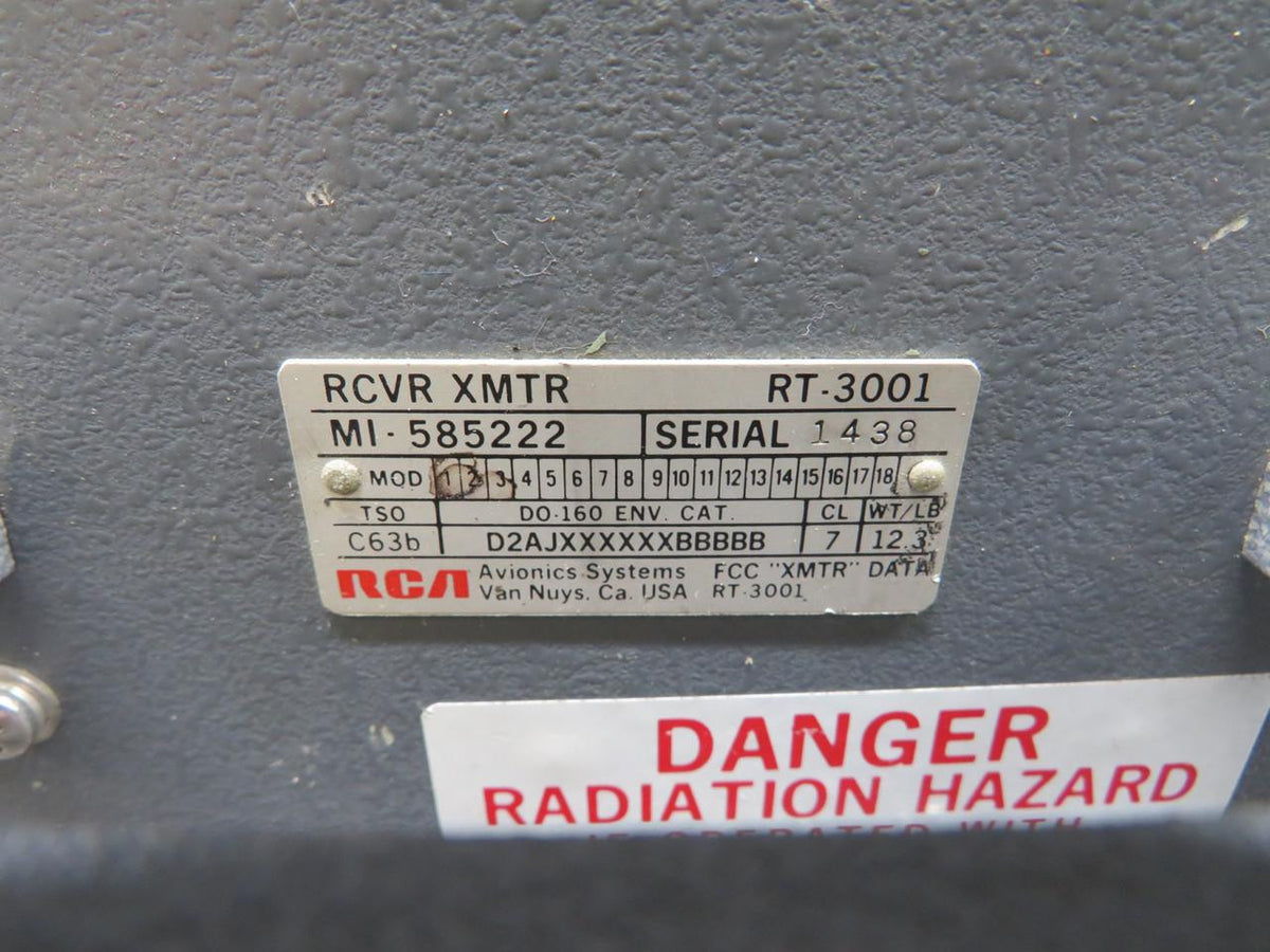 RCA MI-585222 RCA RT-3001 Receiver Transmitter with Wave Guide Adapter