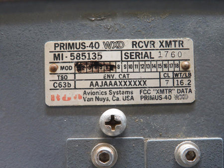 RCA 585135 RCA Primus-40 WXD Receiver Transmitter with Modifications