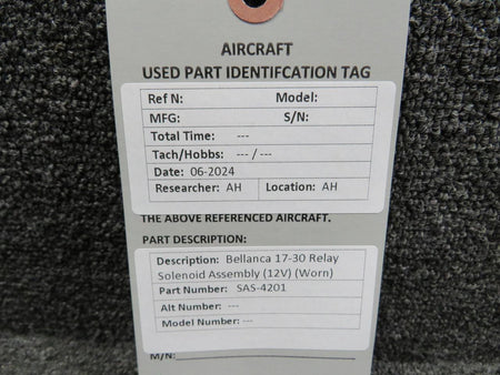 Bellanca SAS-4201 Bellanca 17-30 Relay Solenoid Assembly (12V) (Worn)