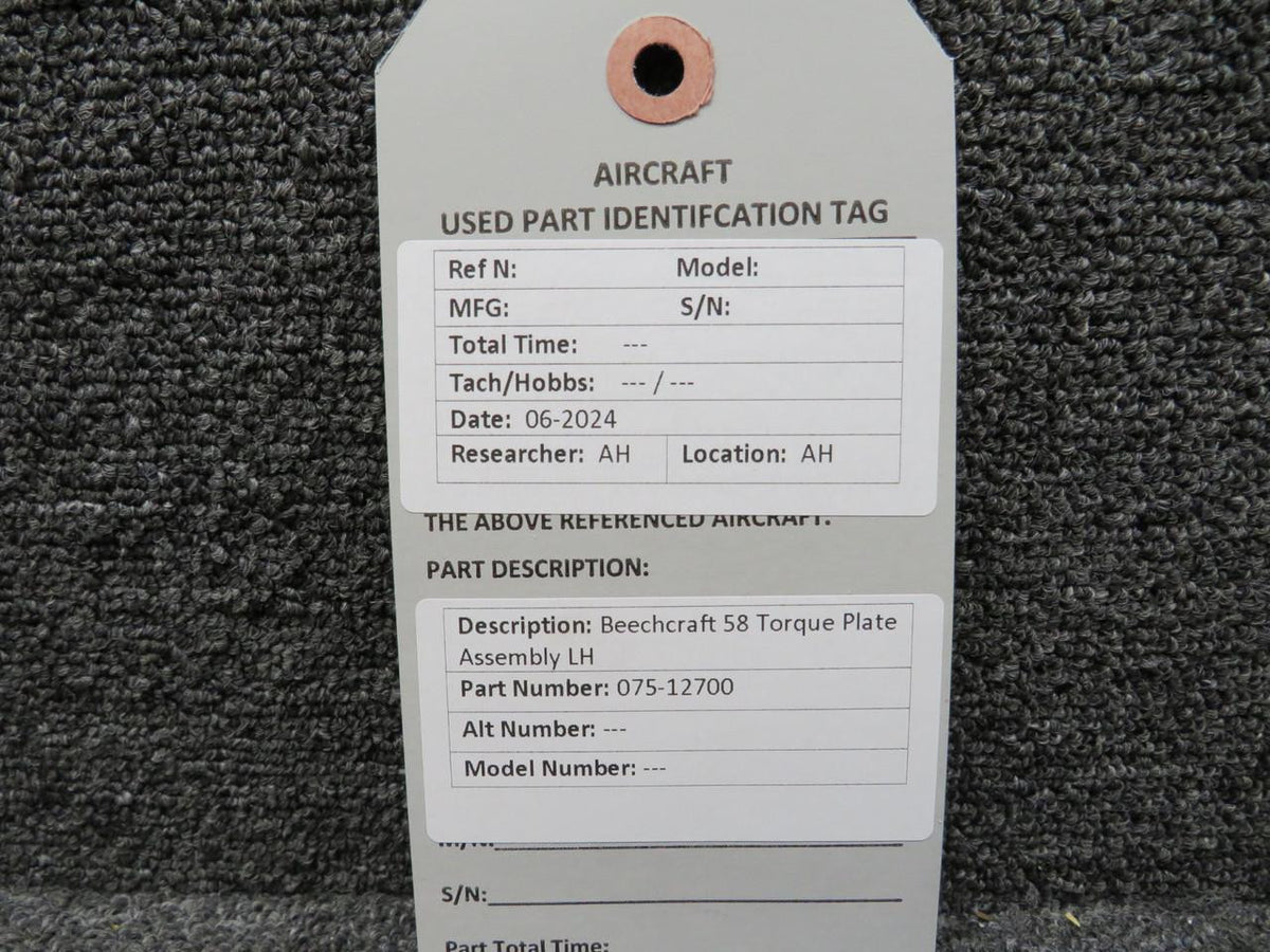 Beechcraft Parts 075-12700 Beechcraft 58 Torque Plate Assembly LH