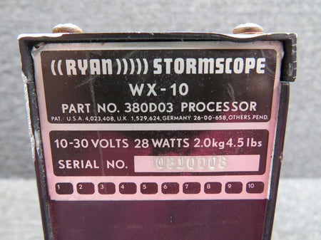 Ryan 380D03 Ryan WX-10 Stormscope Processor Unit with Tray (Volts: 10-30)
