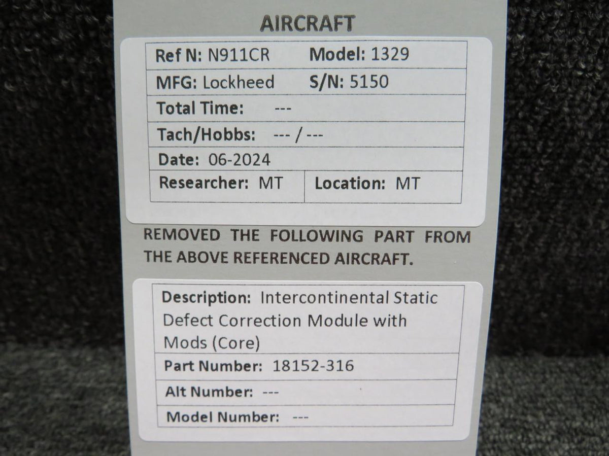 Intercontinental 18152-316 Intercontinental Static Defect Correction Module with Mods (Core)