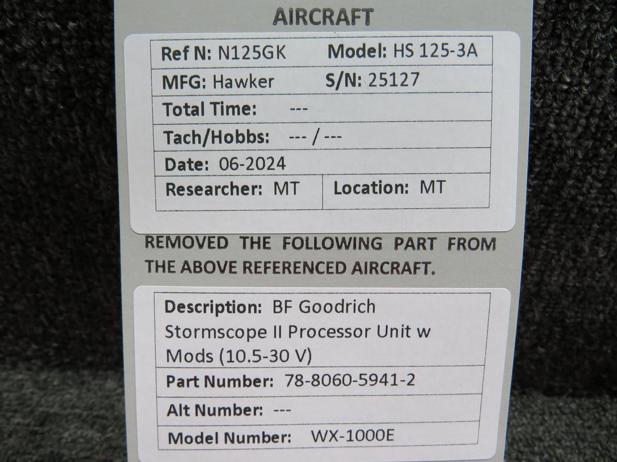 BF Goodrich  78-8060-5941-2 BF Goodrich WX-1000E Stormscope II Processor Unit w Mods (10.5-30 V)