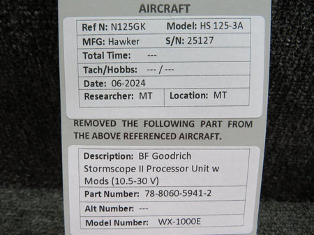 BF Goodrich  78-8060-5941-2 BF Goodrich WX-1000E Stormscope II Processor Unit w Mods (10.5-30 V)
