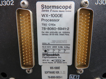BF Goodrich  78-8060-5941-2 BF Goodrich WX-1000E Stormscope II Processor Unit w Mods (10.5-30 V)