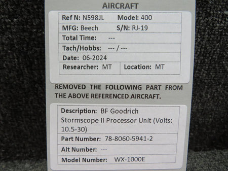 BF Goodrich  78-8060-5941-2 BF Goodrich WX-1000E Stormscope II Processor Unit (Volts: 10.5-30)