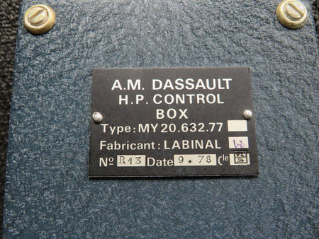 A.M. Dassault MY20-632-77 A.M Dassault H.P Control Box with Mods (New Old Stock)