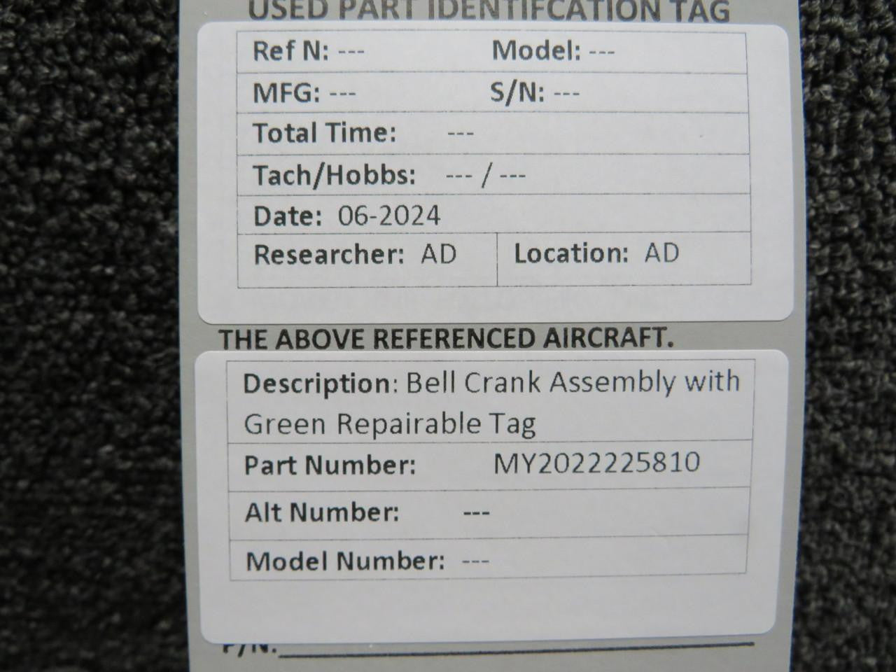 MY2022225810 Bellcrank Assembly with Green Repairable Tag (Core