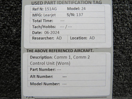 Does Not Apply Comm 1, Comm 2 Control Unit (Worn)