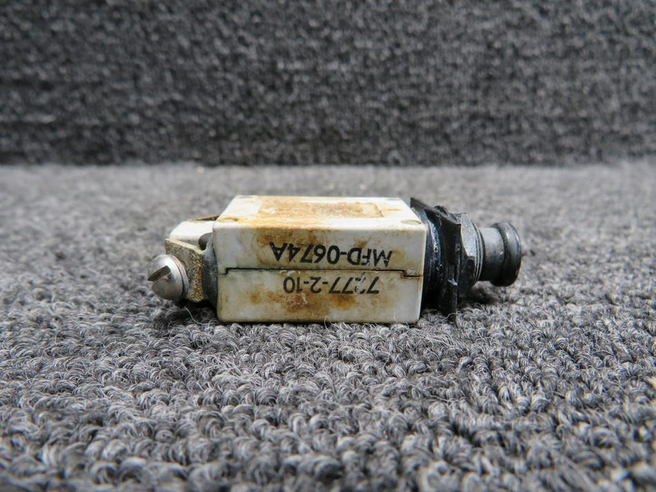 Klixon 7277-2-10 Klixon Circuit Breaker (Amps: 10) (Worn)