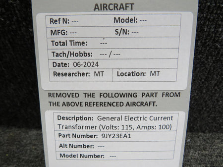 General Electric 9JY23EA1 General Electric Current Transformer (Volts: 115, Amps: 100)