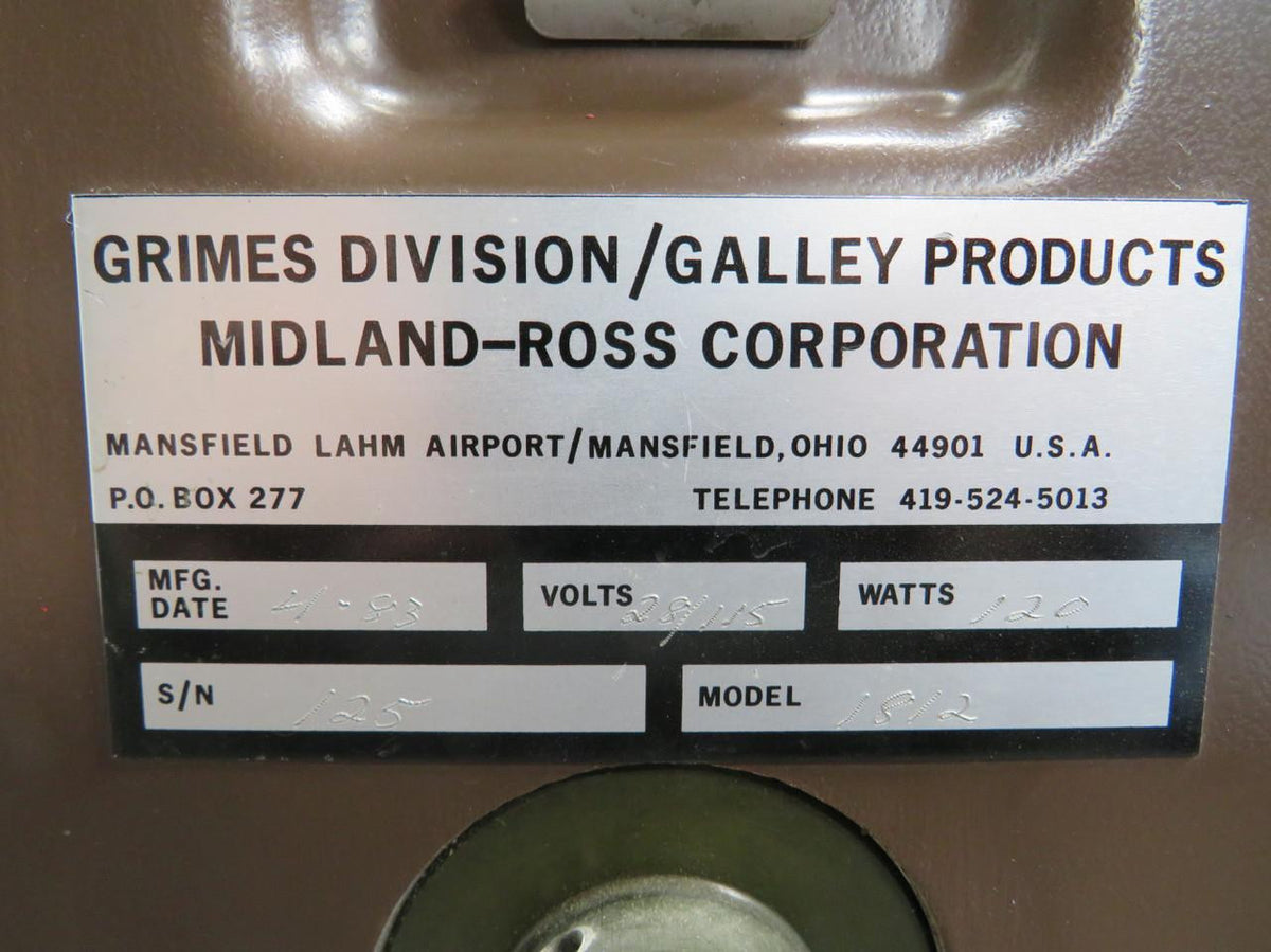 Midland Ross Corp  1812 Midland-Ross Electric Hot Liquid Container (Volts: 28-115, Watts: 120)