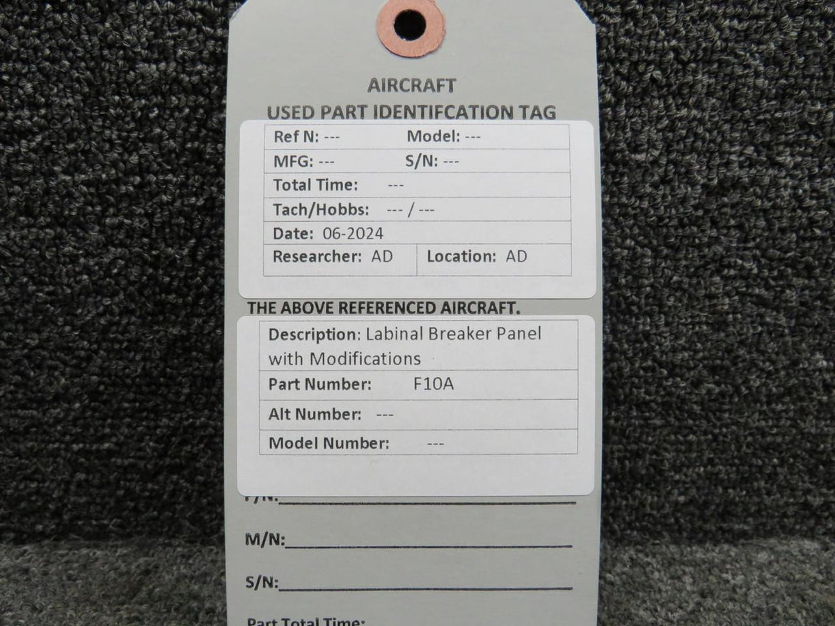 Dassault Falcon F10A Labinal Breaker Panel with Modifications