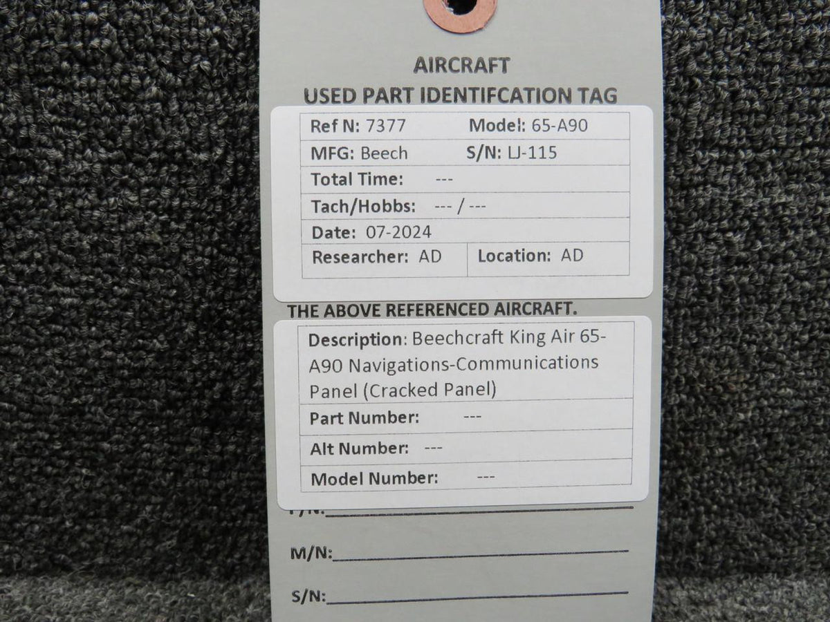 Does Not Apply Beechcraft King Air 65-A90 Navigations-Communications Panel (Cracked Panel)