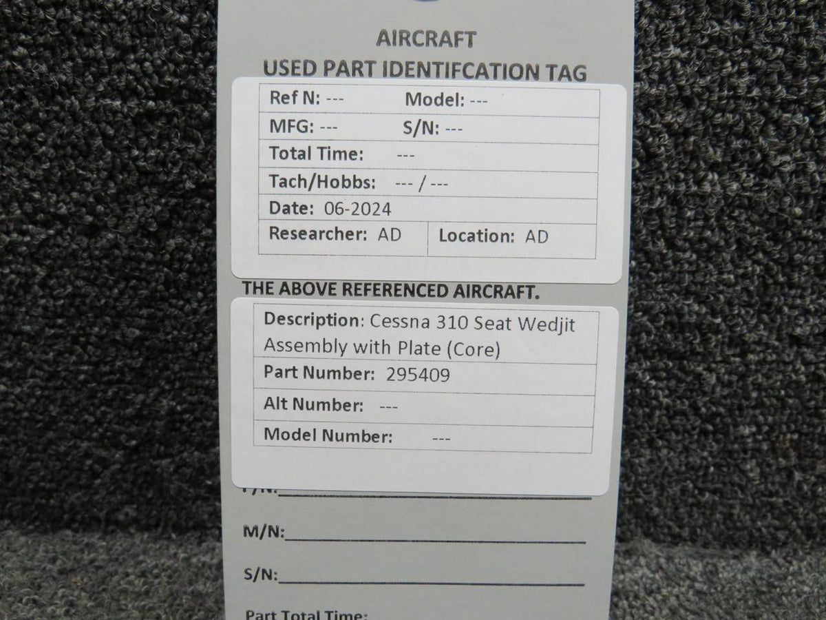 Does Not Apply 295409 Cessna 310 Seat Wedjit Assembly with Plate (Core)